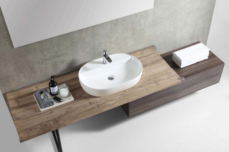 Rubine EVEA 60M Ceramic Basin Gloss White