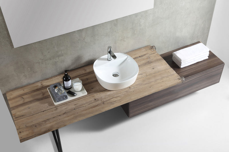 Rubine SPIN 40M Ceramic Basin Gloss White