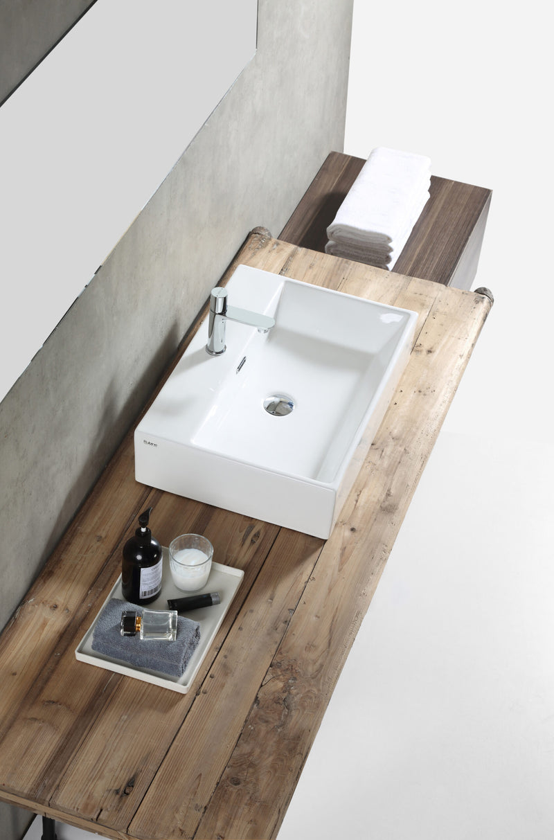 Rubine VENTO 75M Ceramic Basin Gloss White