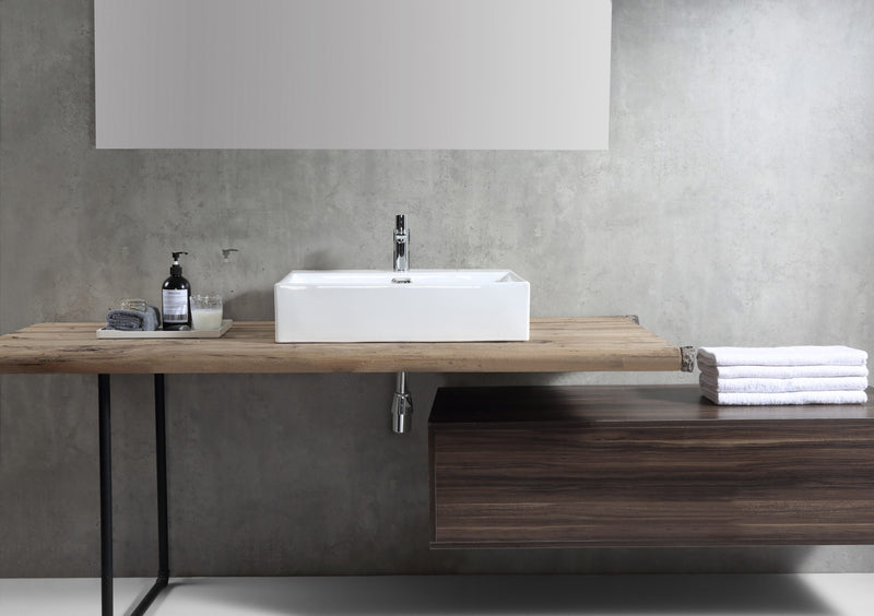 Rubine VENTO 60M Ceramic Basin Gloss White