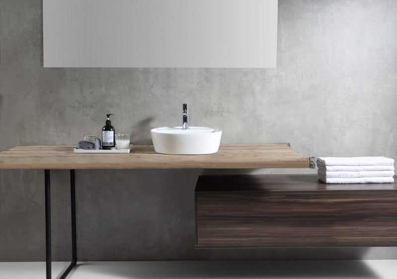 Rubine SPIN 40M Ceramic Basin Gloss White