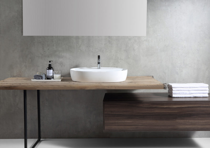 Rubine EVEA 60M Ceramic Basin Gloss White