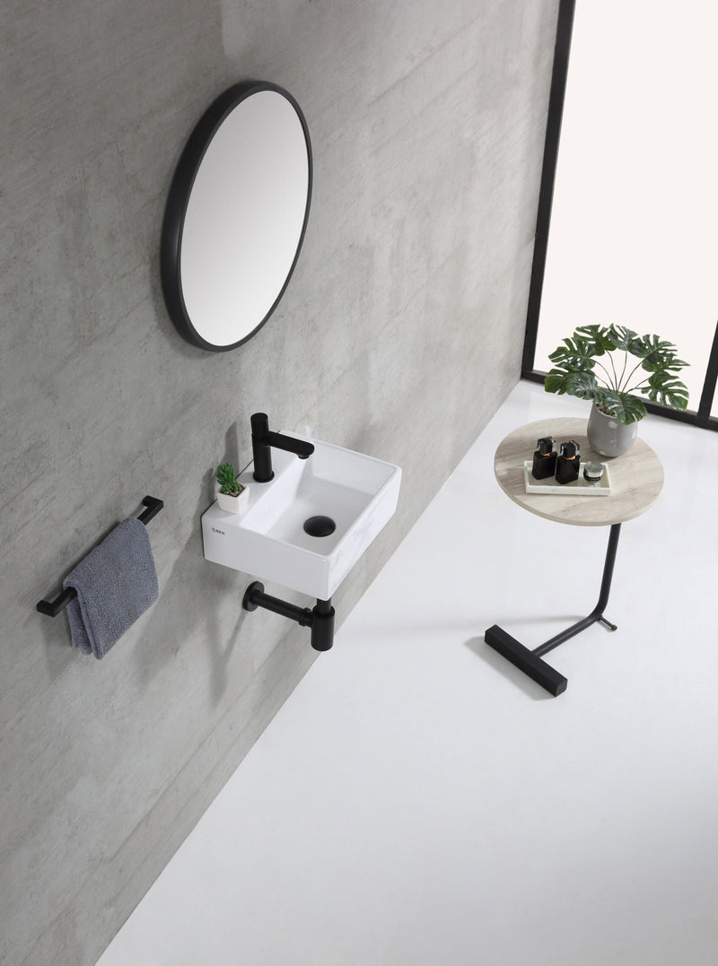 Rubine VENTO 36M Ceramic Basin Gloss White