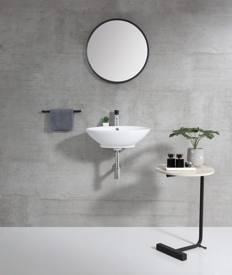 Rubine VENTO 53M Ceramic Basin Gloss White