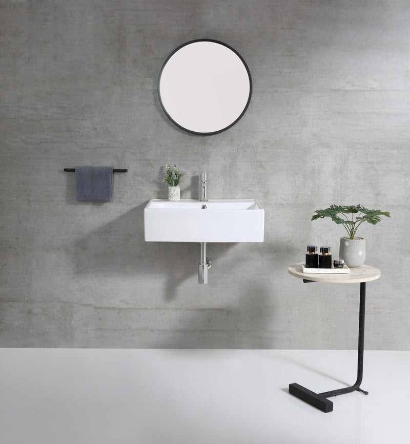 Rubine VENTO 58M Ceramic Basin Gloss White