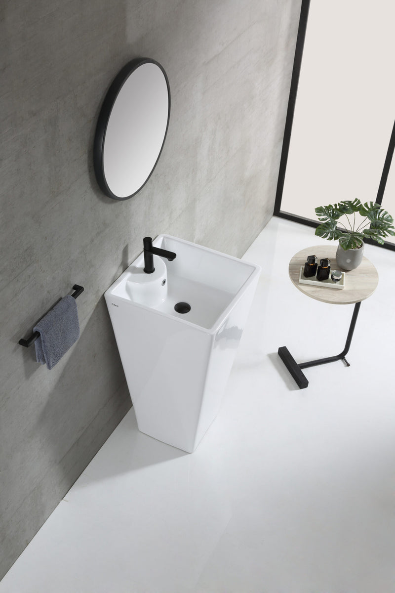 Rubine ZENTO 47M Ceramic Basin Gloss White