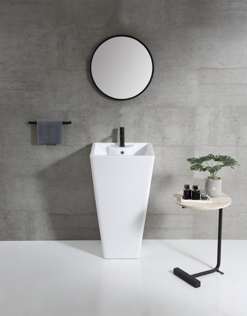 Rubine ZENTO 47M Ceramic Basin Gloss White
