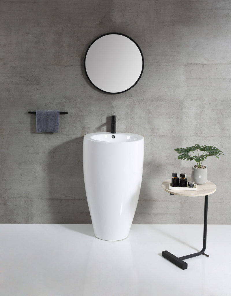 Rubine ZENTO 50M 50cm Freestanding Ceramic Basin Gloss White