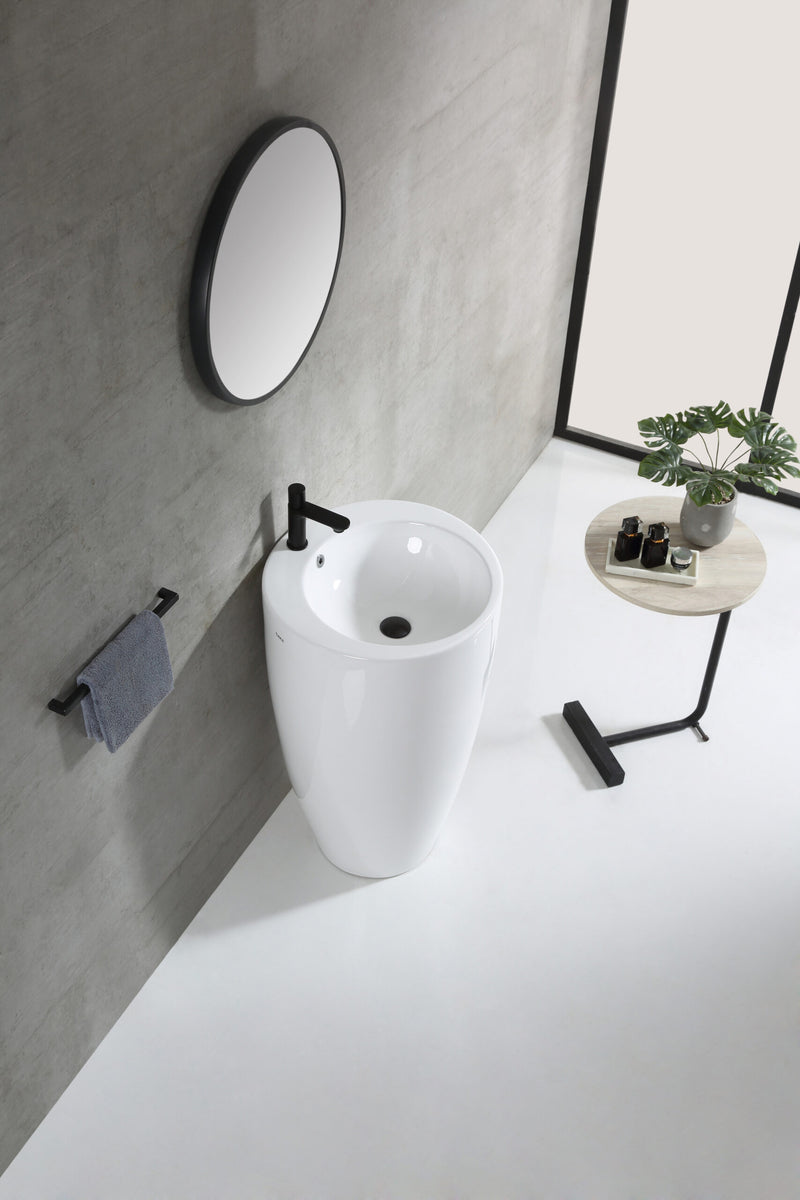 Rubine ZENTO 50M 50cm Freestanding Ceramic Basin Gloss White