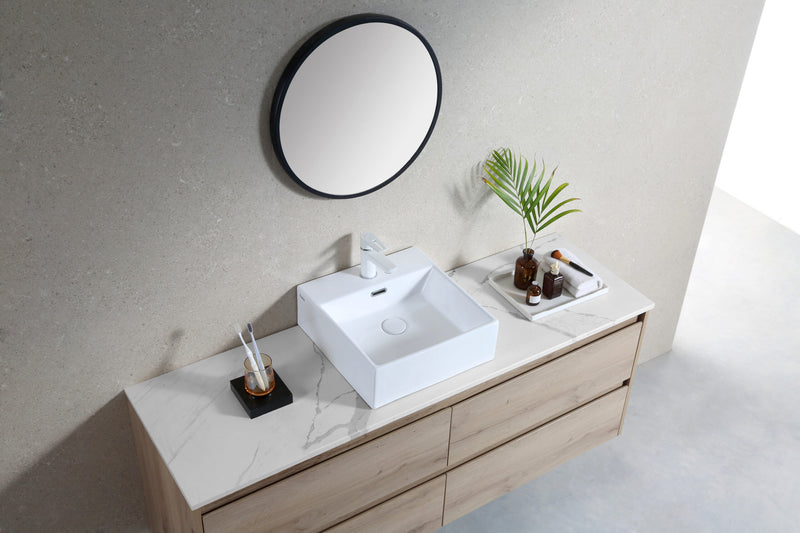 Rubine VENTO 40M 40cm Ceramic Basin Gloss White