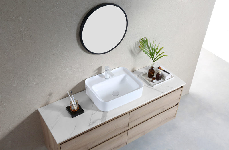 Rubine QTRO 51M Ceramic Basin Gloss White