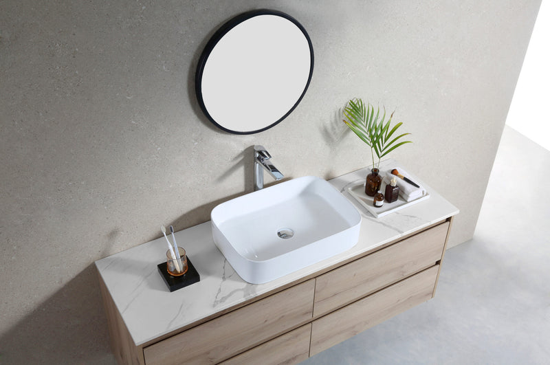 Rubine QTRO 55 Ceramic Basin Gloss White