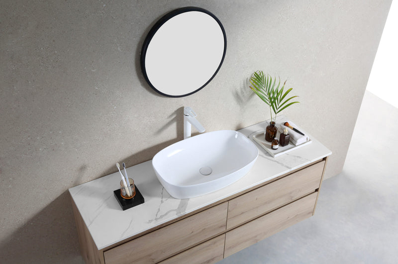 Rubine QTRO 50 Ceramic Basin Gloss White