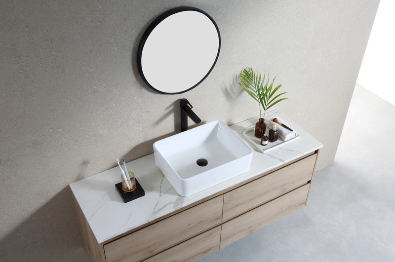 Rubine QTRO 48 Ceramic Basin Gloss White