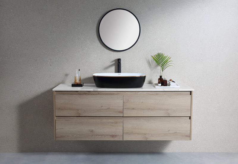 Rubine QTRO 50-BW Ceramic Basin Matte Black/White