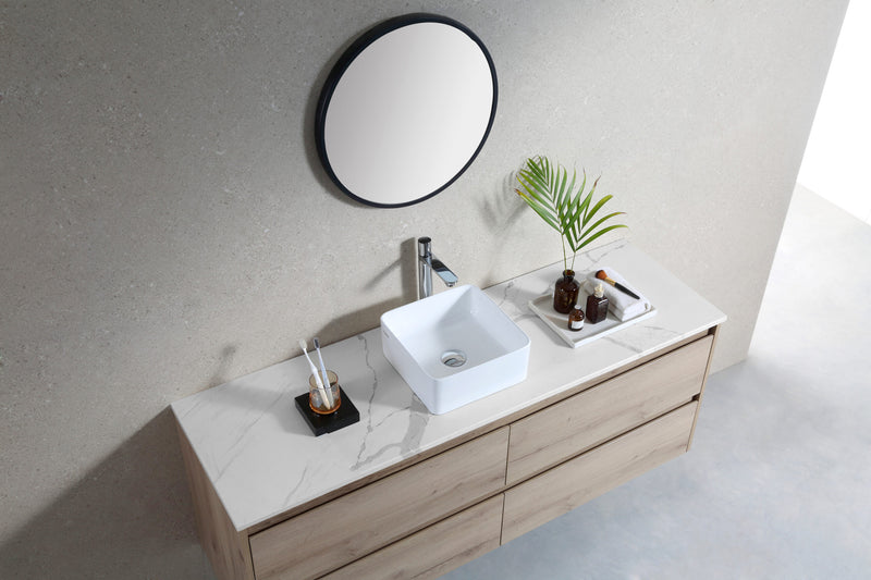 Rubine SQ 30 Ceramic Basin Gloss White