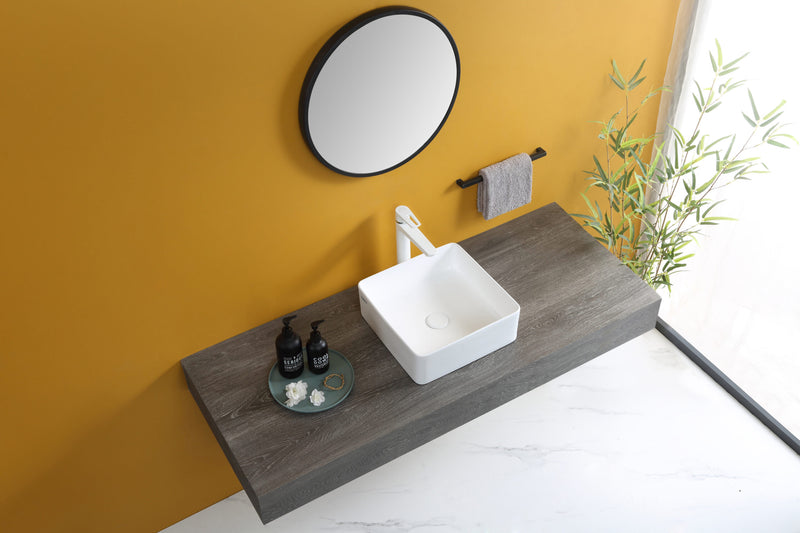 Rubine SQ 36 36cm Countertop Ceramic Basin Gloss White