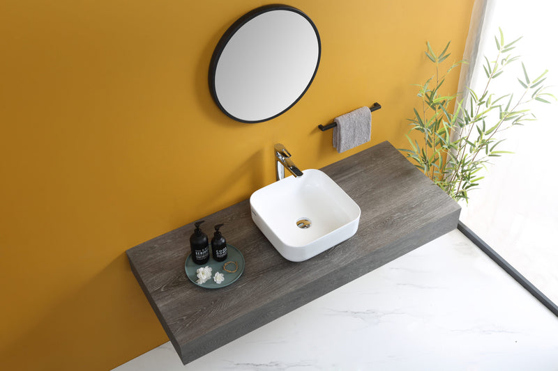 Rubine SQ 40 Ceramic Basin Gloss White