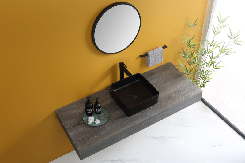Rubine SQ 36-BK Ceramic Basin Matte Black