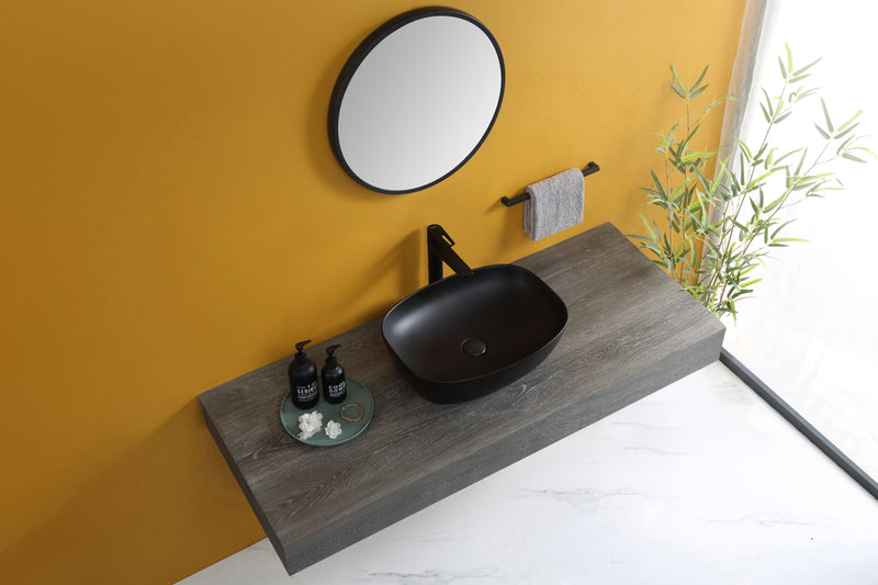Rubine QTRO 50-BK 50cm Countertop Ceramic Basin Gloss White