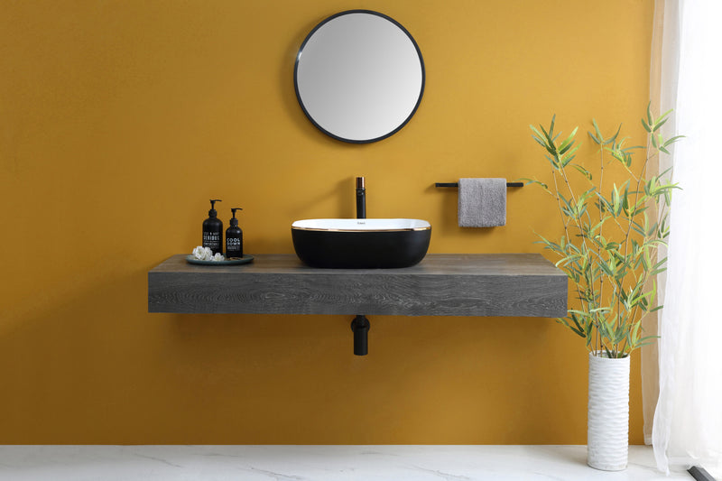 Rubine EVEA 50-BW Ceramic Basin Matte Black/White