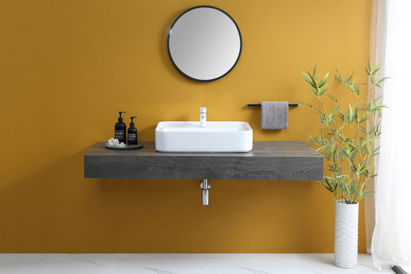 Rubine QTRO 60M 60cm Countertop Ceramic Basin Gloss White