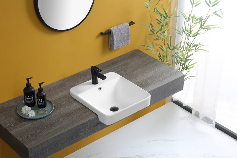 Rubine RIFF 42M Ceramic Basin Gloss White
