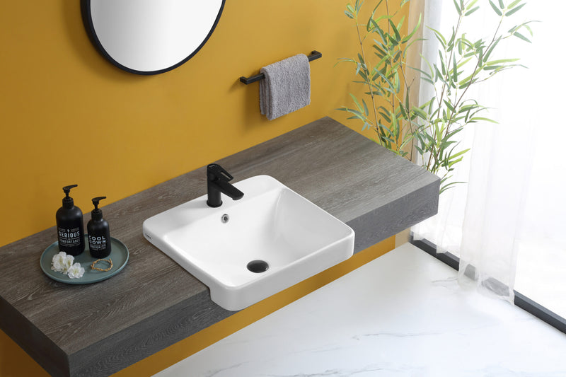 Rubine RIFF 50M Ceramic Basin Gloss White