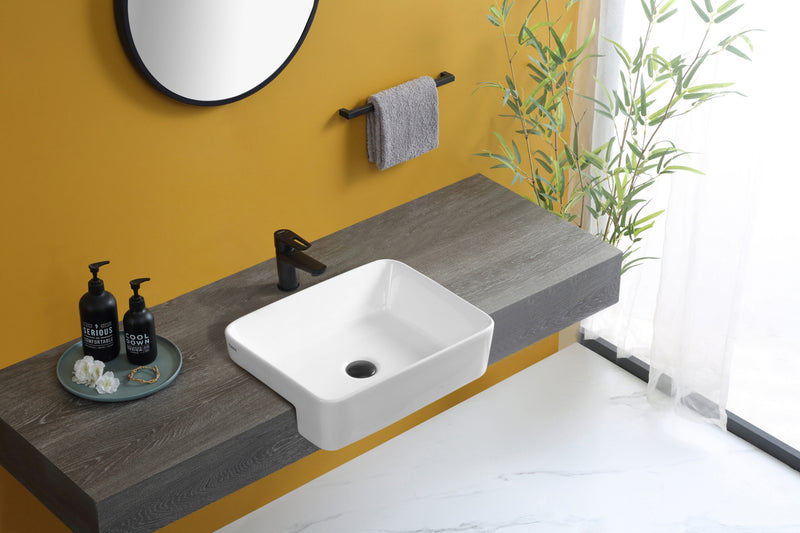 Rubine RIFF 48 Ceramic Basin Gloss White