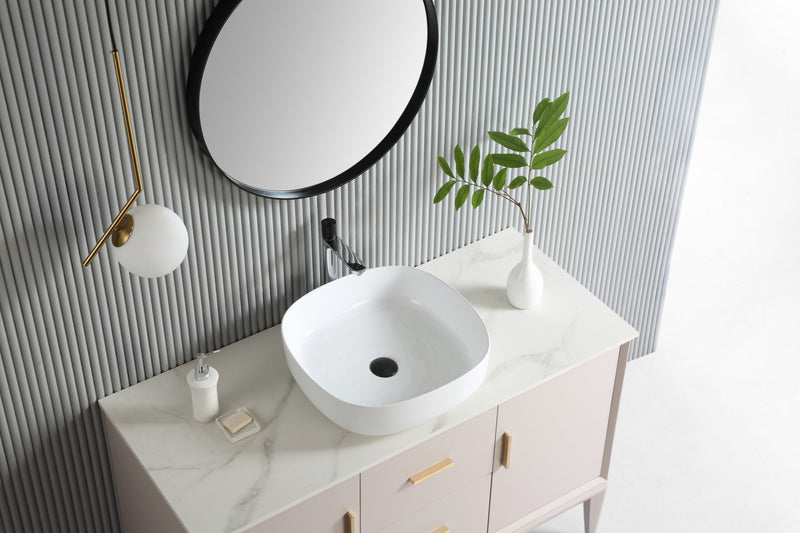 Rubine SQ 45 Ceramic Basin Gloss White