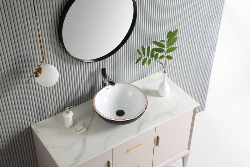 Rubine SPIN 40B-BW Ceramic Basin Matte Black/White