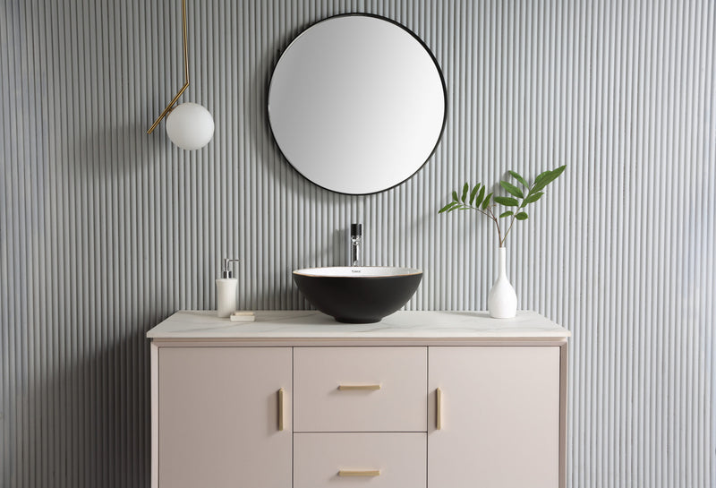 Rubine SPIN 40B-BW Ceramic Basin Matte Black/White