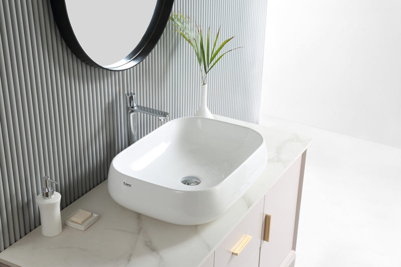 Rubine EVEA 56 Ceramic Basin Gloss White