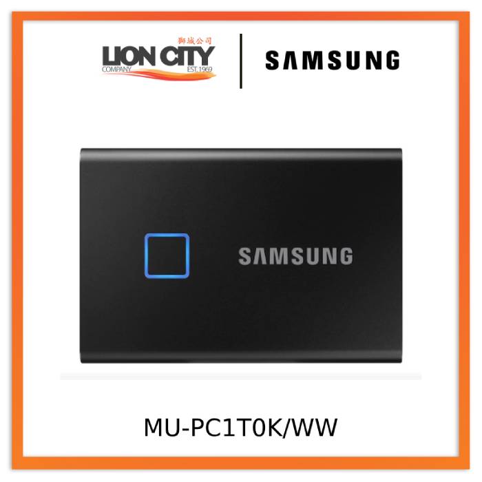 Samsung MU-PC1T0K/WW Portable SSD T7 TOUCH USB 3.2 1TB (Black)