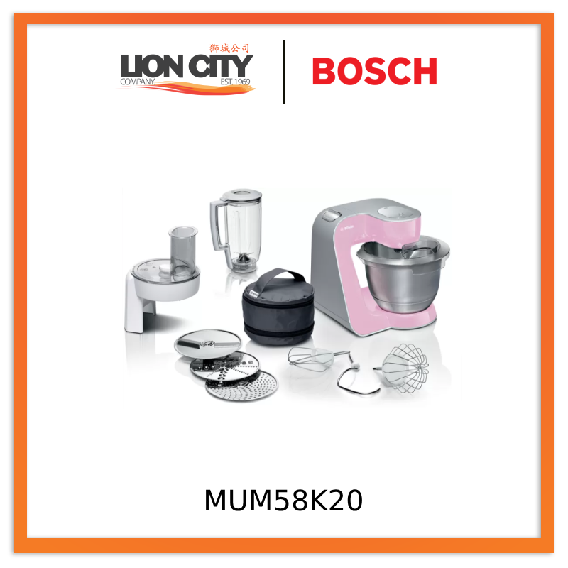 Bosch MUM58K20 Kitchen machine MUM5 1000 W Pink, Silver *Clearance Offer, Limited Stocks!*