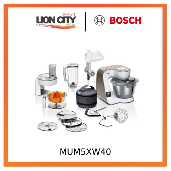 Bosch MUM5XW40 Kitchen machine with scale MUM5 1000 W White, Champagne