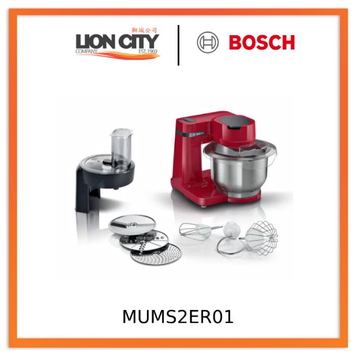 Bosch MUMS2ER01 Kitchen machine MUM Serie 2700 W Red, Red