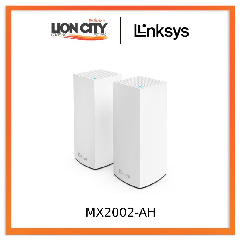 Linksys MX2002-AH Atlas 6 MX2002 - Dual-Band Mesh WiFi 6 System, 2-Pack