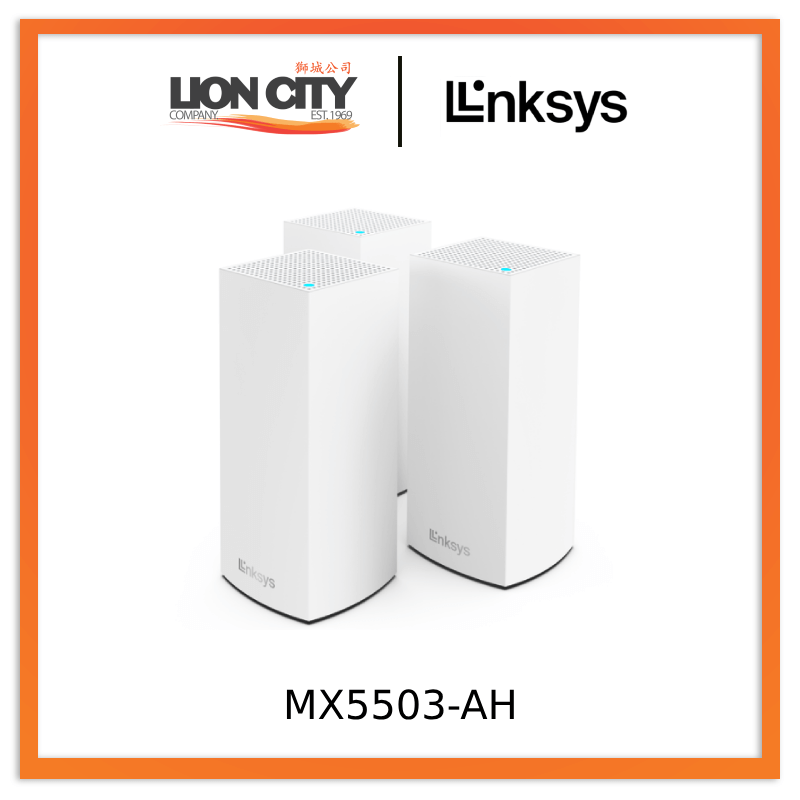 Linksys MX5503-AH Atlas Pro 6 AX5400 Dual-Band Mesh WiFi 6 System 3-Pack