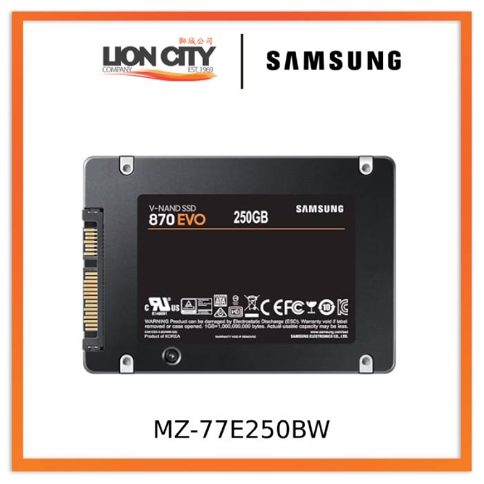 Samsung MZ-77E250BW 870 EVO SATA III 6.35cm (2.5") SSD 250GB