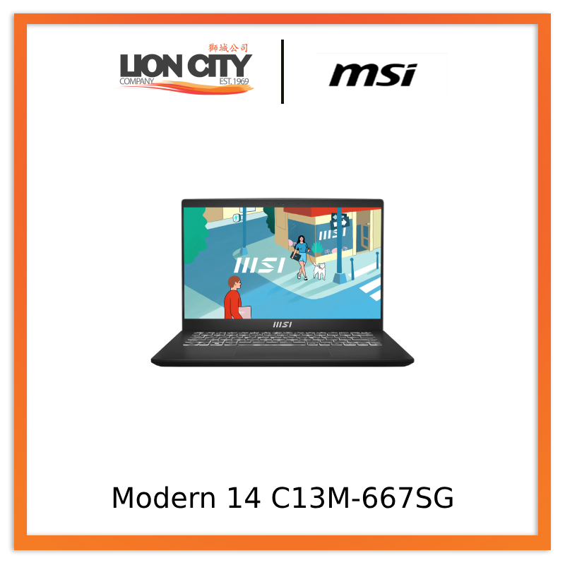 MSI Modern 14 C13M-667SG Intel® Core™ i7, DDR4 16GB, 14” FHD