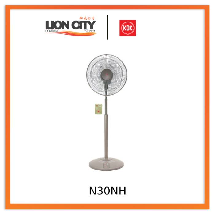 KDK N30NH 12" Premium Gold/Metallic Bronze Stand Fan with Height Adjustable and Remote
