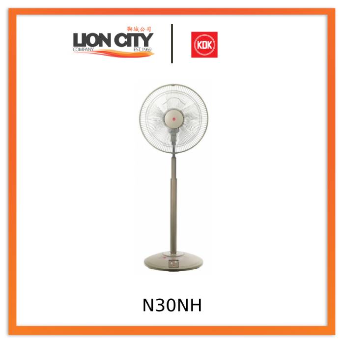 KDK N30NH 12" Premium Gold/Metallic Bronze Stand Fan with Height Adjustable and Remote