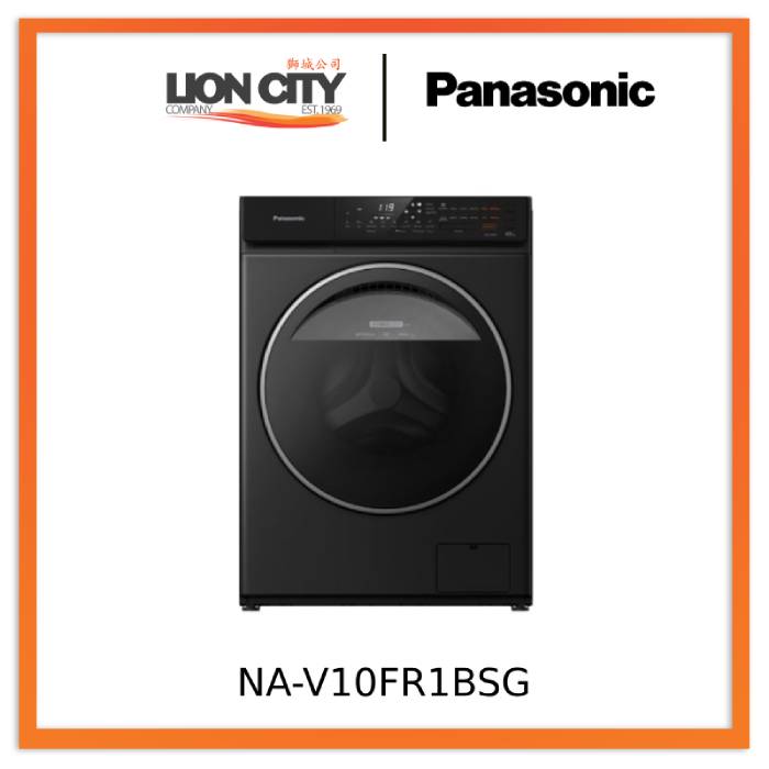 Panasonic Care+ Edition 10kg Front Load Washer NA-V10FR1BSG with Blue Ag+