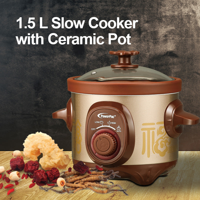 PowerPac 1.5L Slow Cooker with Ceramic Pot PPSC15