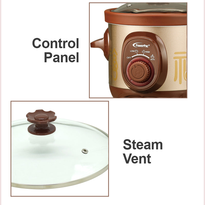 PowerPac 1.5L Slow Cooker with Ceramic Pot PPSC15
