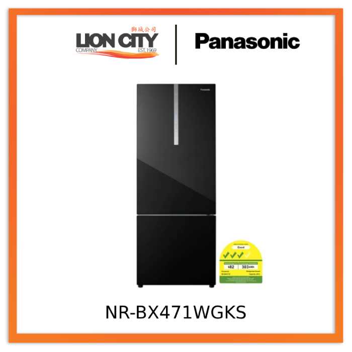 Panasonic NR-BX471WGKS 405L 2 Door Fridge  (Bottom Freezer)