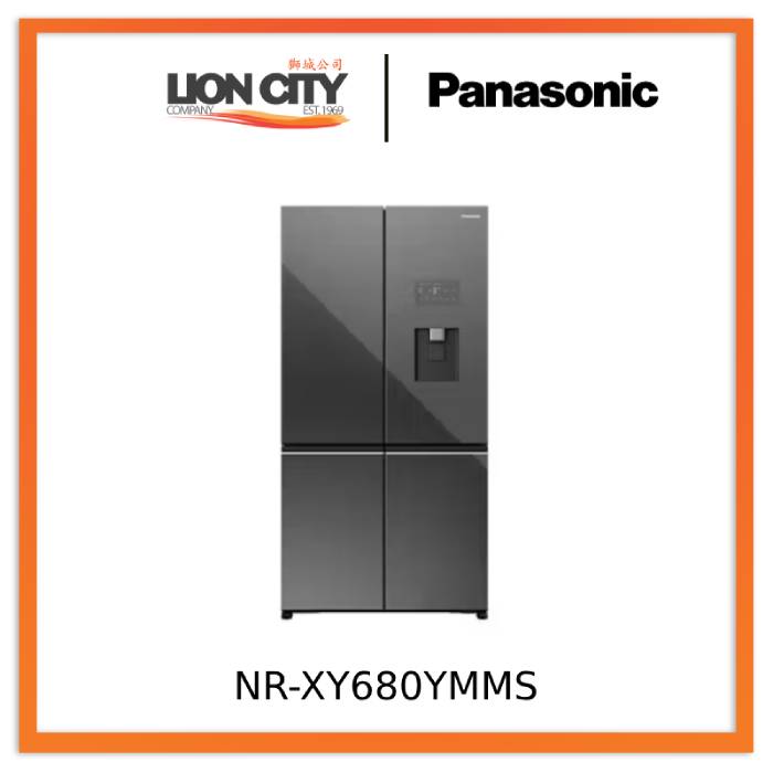 Panasonic NR-XY680YMMS Premium 4-door Refrigerator - Dark Mirror