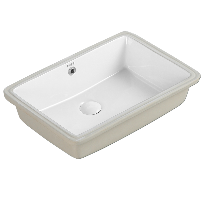 Rubine NUE 53 53cm Undermount Ceramic Basin Gloss White
