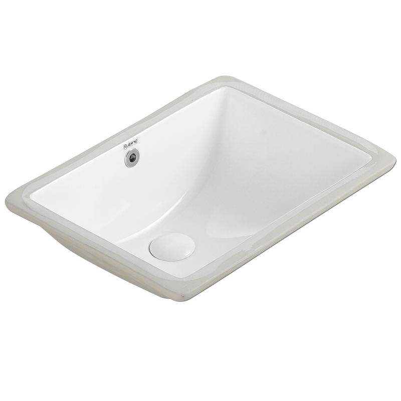 Rubine NUE 61 59cm Undermount Ceramic Basin Gloss White